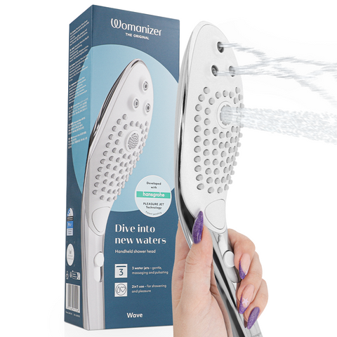 WOMANIZER - WAVE CABEZAL DE DUCHA ESTIMULADOR DE CLITORÍS PLATEADO