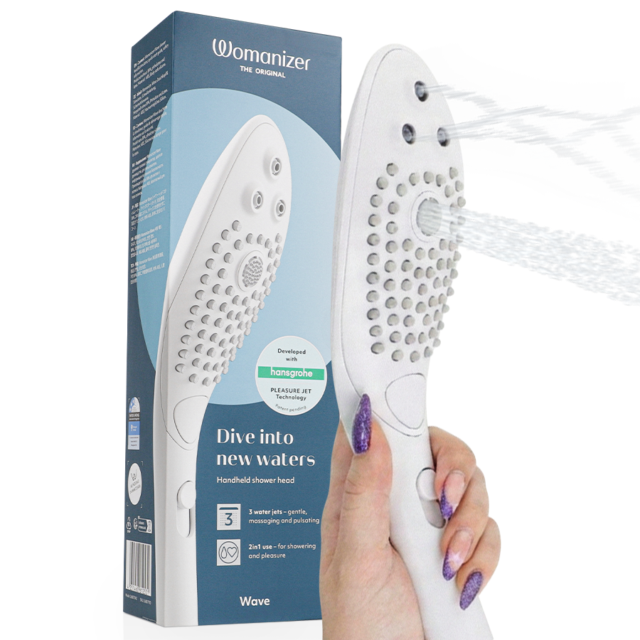 Womanizer Wave, cabezal de ducha con chorros para el clítoris, color blanco: foto principal del producto