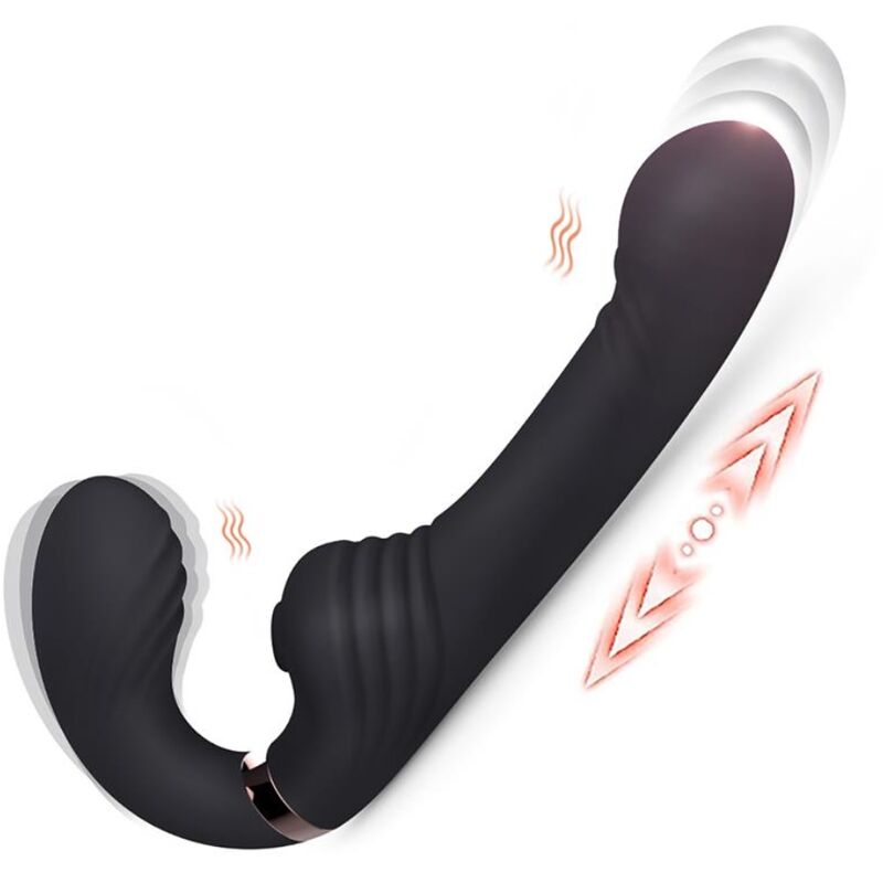 Nalone Allow — Vibrador doble con rotación y empuje (Negro)