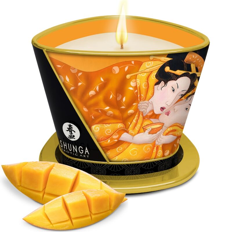 Shunga, vela de masaje de soja grande, aroma mango: foto principal del producto