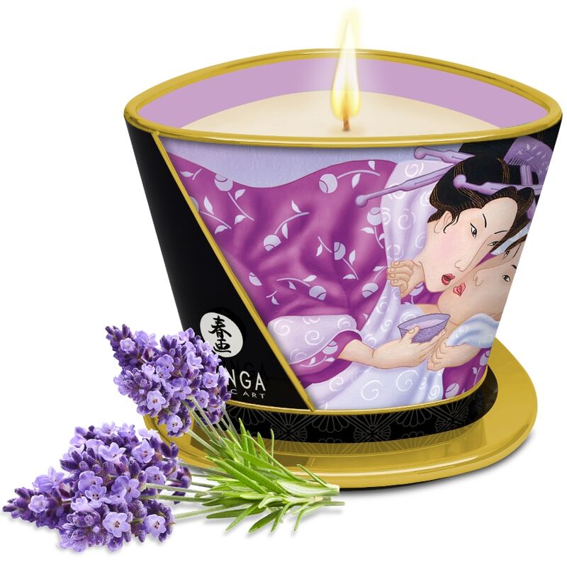 Shunga — Vela de masaje de soja, aroma lavanda, 170 ml