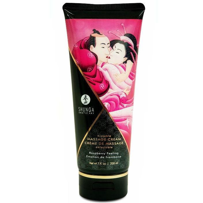 Shunga — Crema de masaje con aroma y sabor a frambuesa, 200 ml