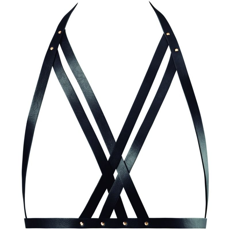 Bijoux Indiscrets Maze — Sujetador de correas ajustable vegano (Negro)