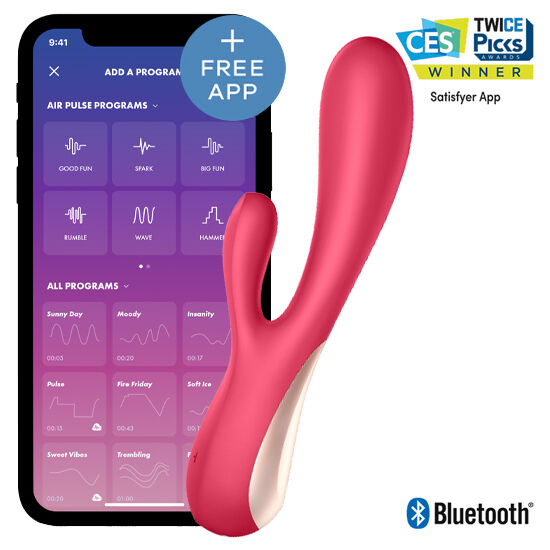 Satisfyer Mono Flex — Vibrador flexible de doble motor con app (Rojo)