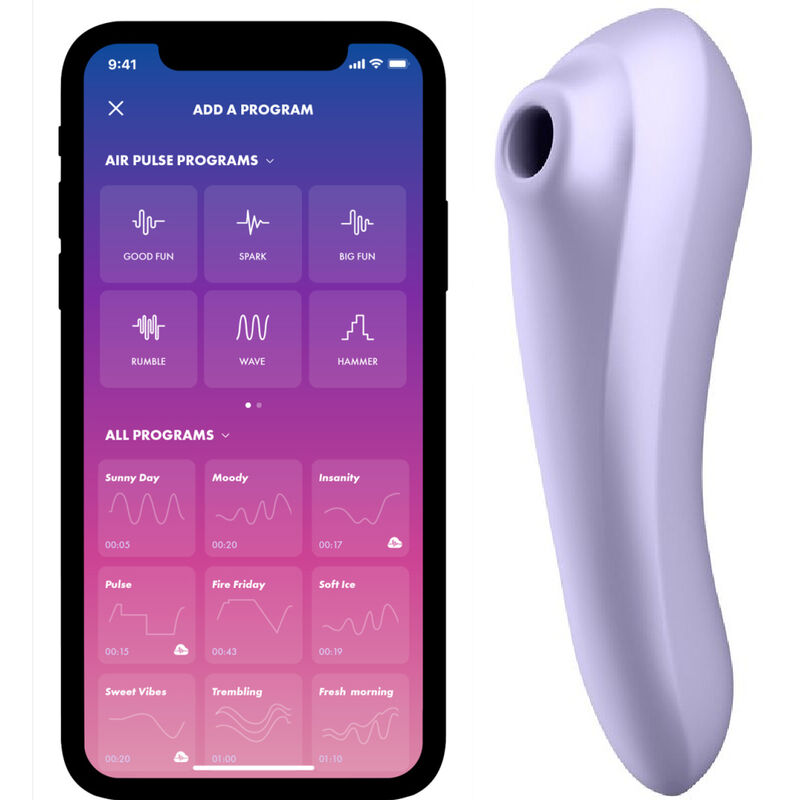 Satisfyer Dual Pleasure — Succionador de clítoris y vibrador de punto G con app (Violeta)